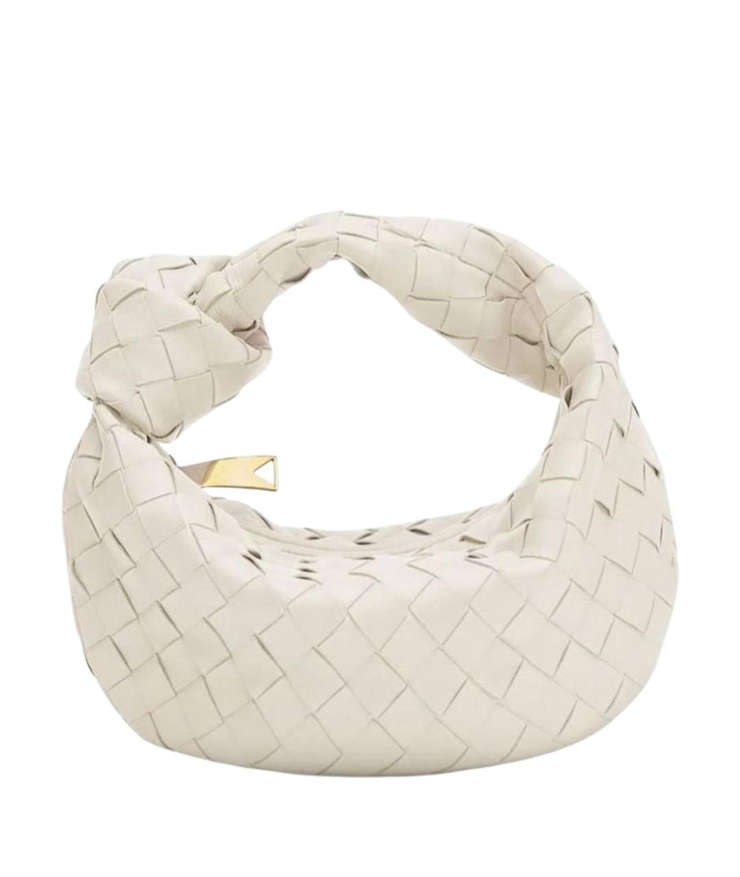 BOTTEGA VENETA Белая кожаная сумка с короткими ручками, фото 1