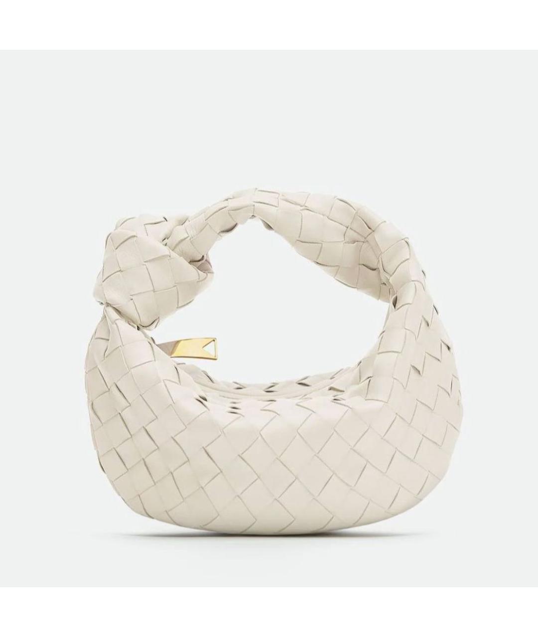 BOTTEGA VENETA Белая кожаная сумка с короткими ручками, фото 3