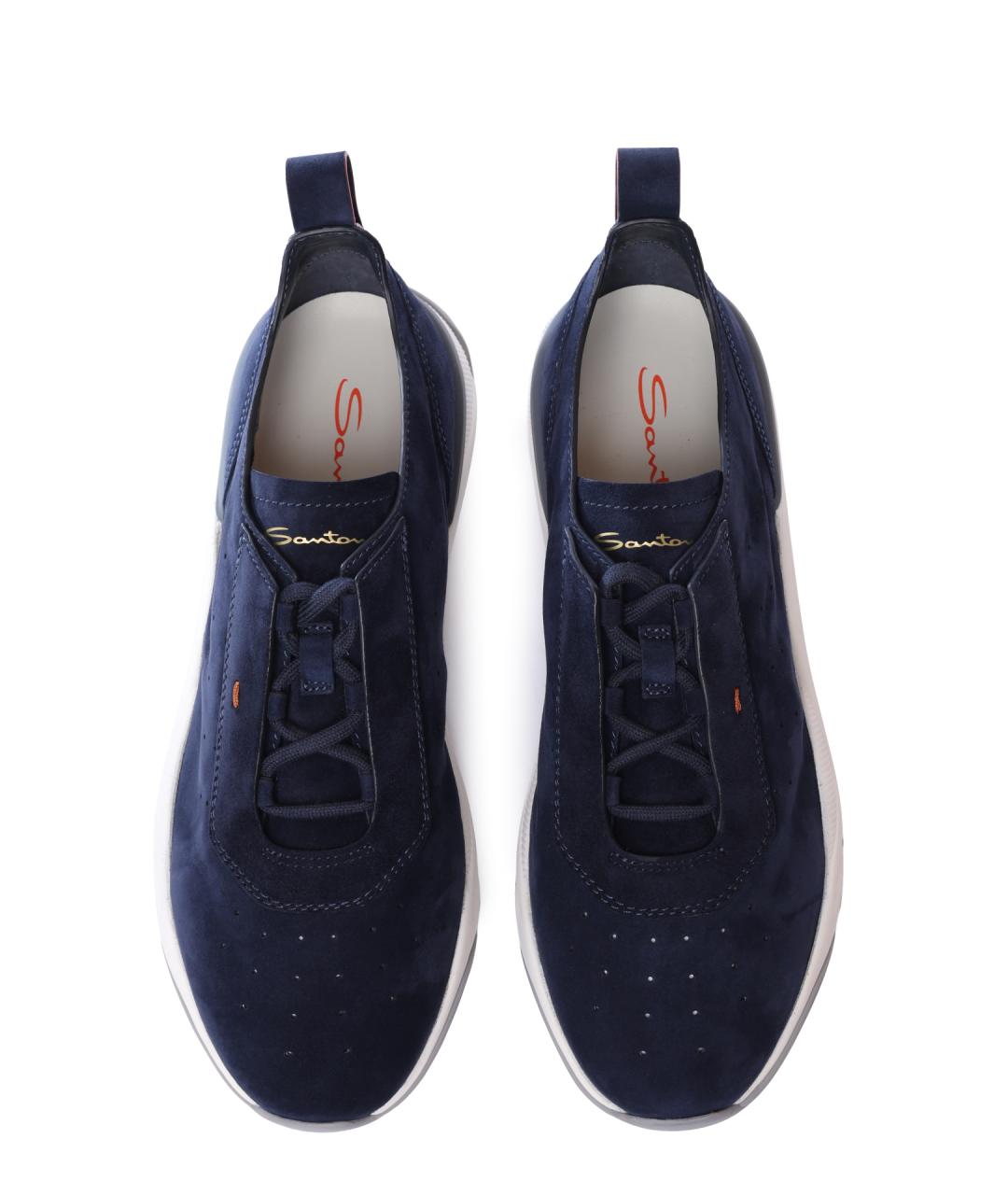SANTONI Синие замшевые высокие кроссовки / кеды, фото 3
