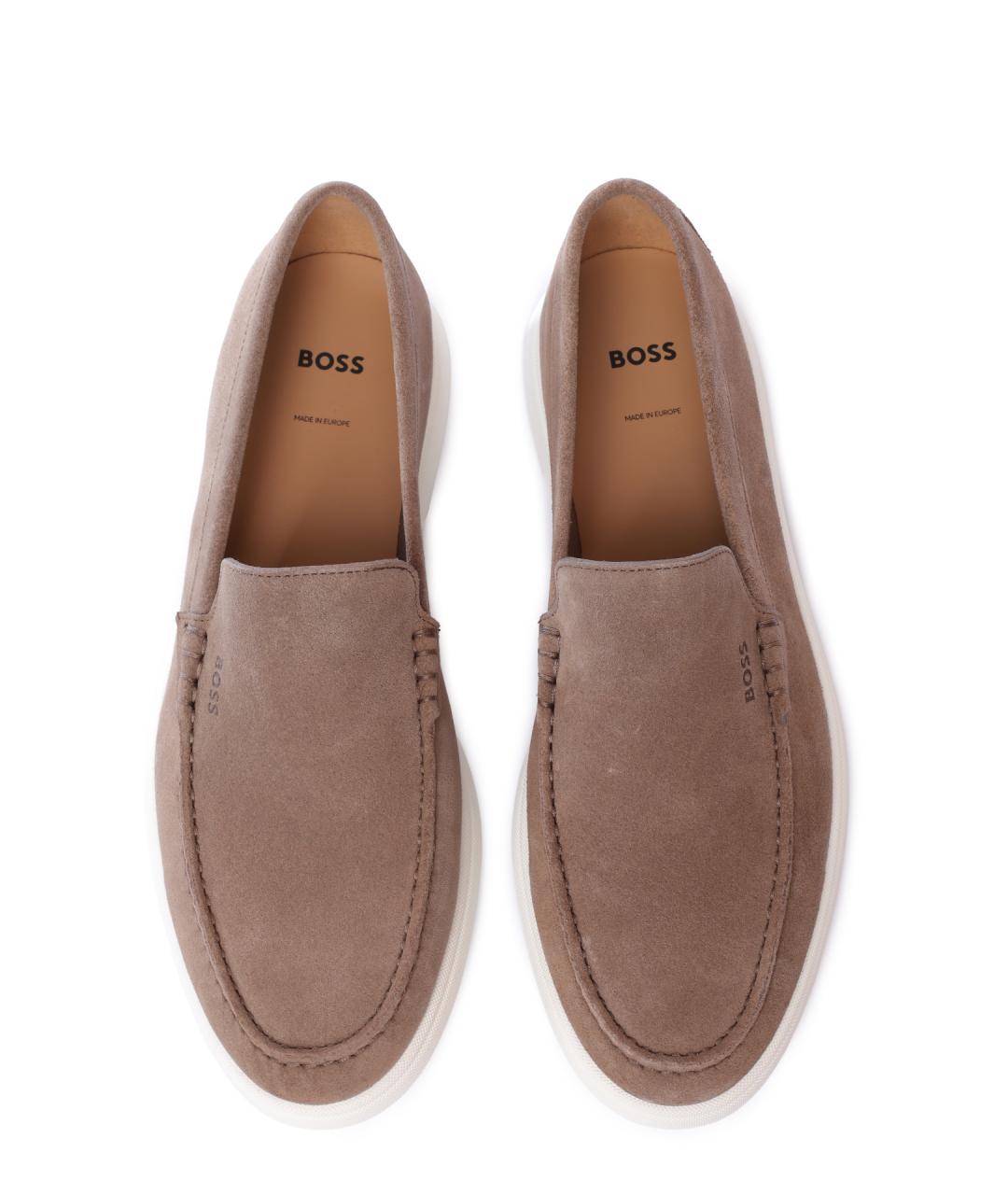 HUGO BOSS Бежевые замшевые лоферы, фото 3