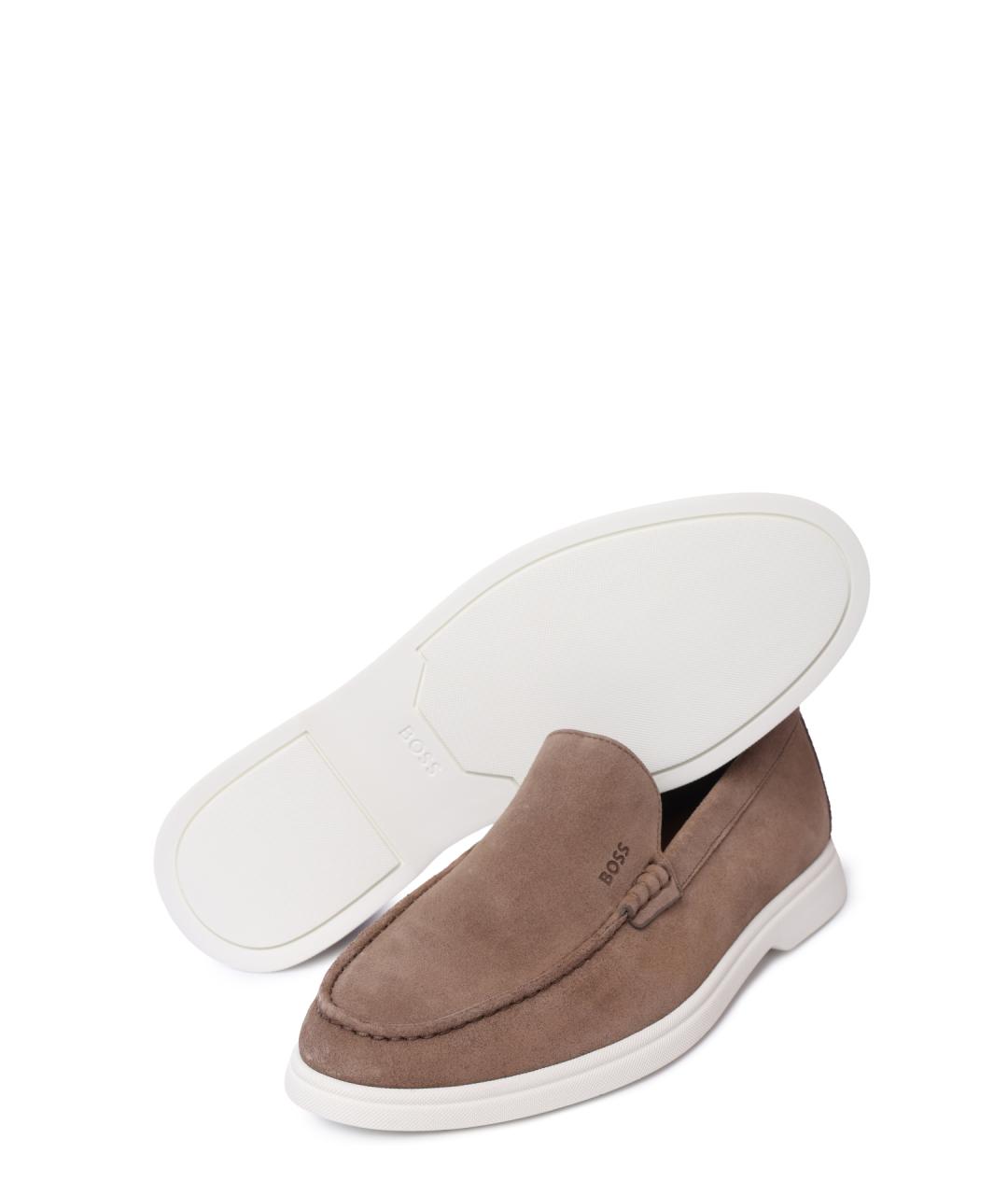HUGO BOSS Бежевые замшевые лоферы, фото 4