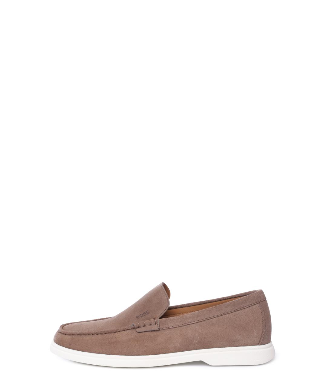 HUGO BOSS Бежевые замшевые лоферы, фото 6
