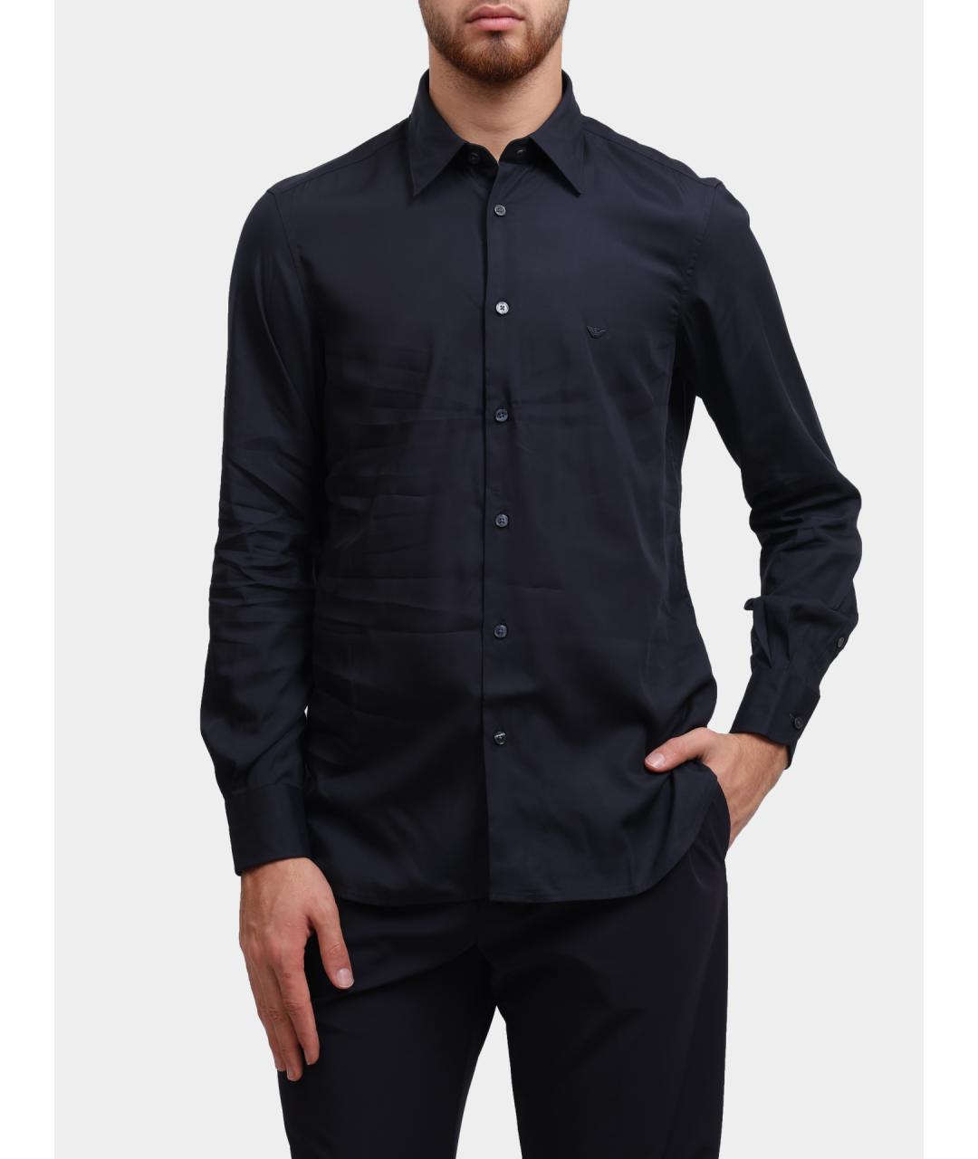 EMPORIO ARMANI Темно-синяя классическая рубашка, фото 5