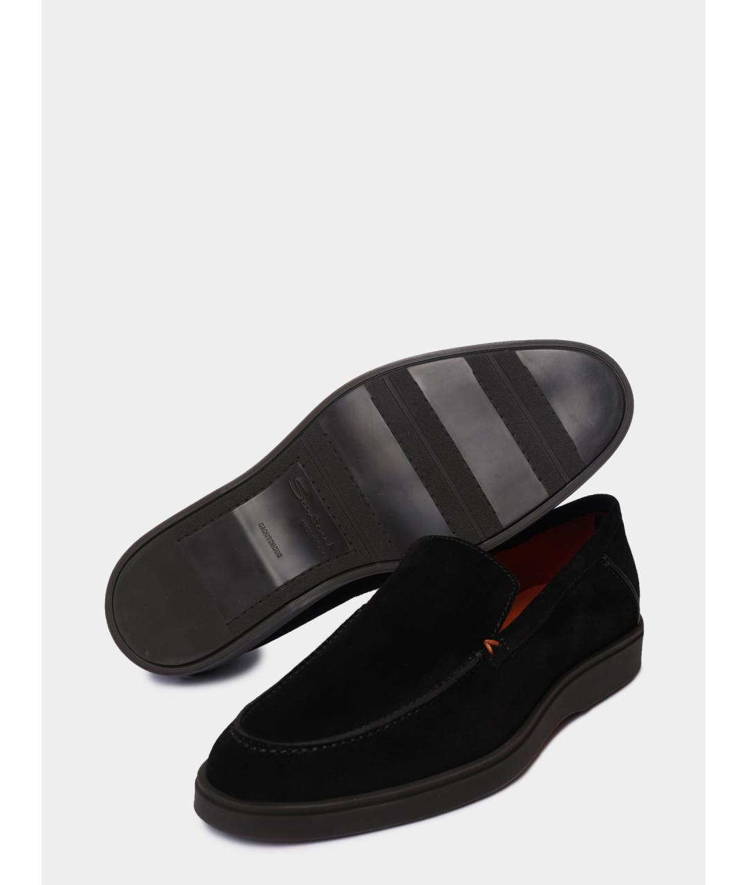 SANTONI Черные замшевые лоферы, фото 4