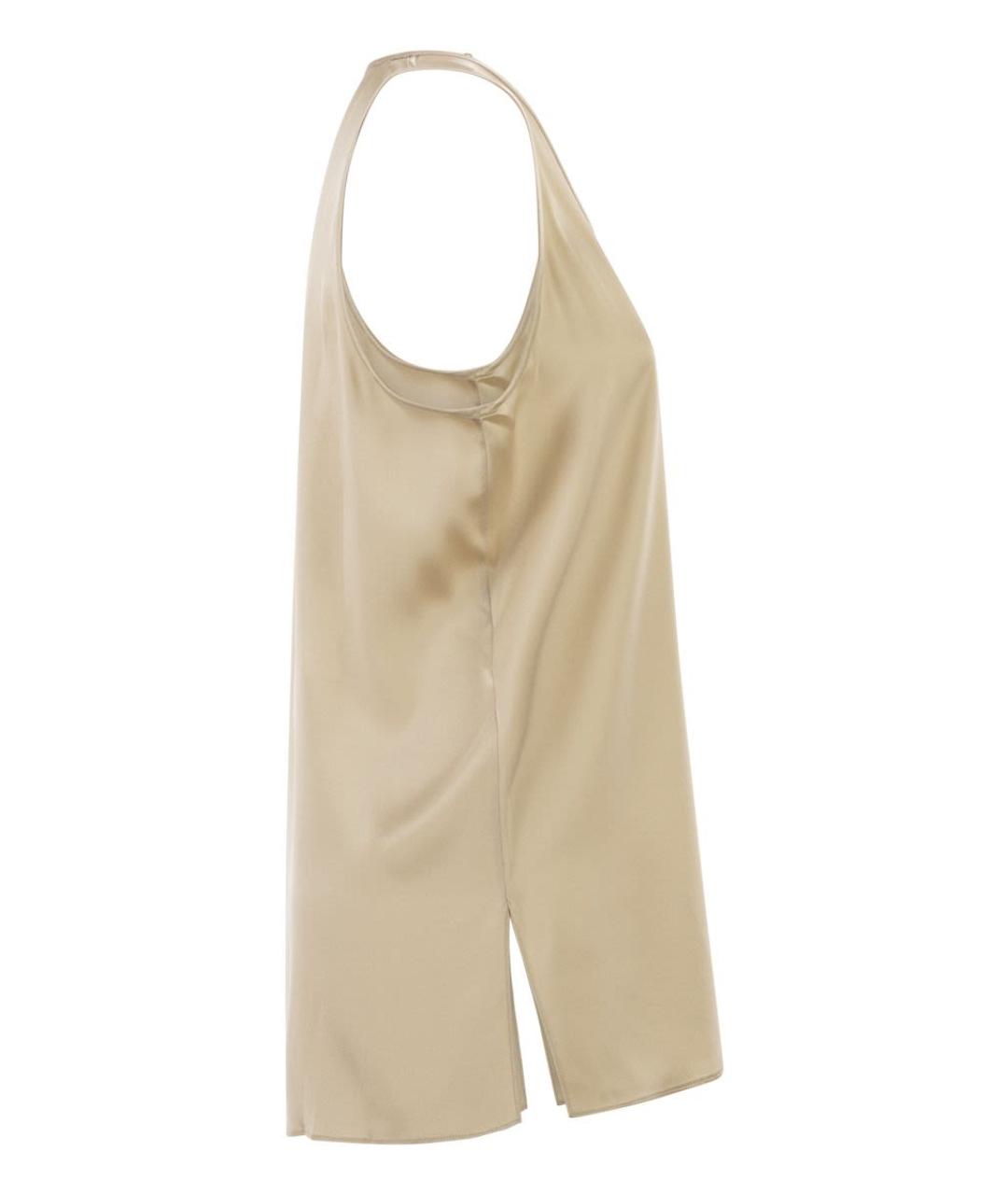 BRUNELLO CUCINELLI Бежевая шелковая майка, фото 3