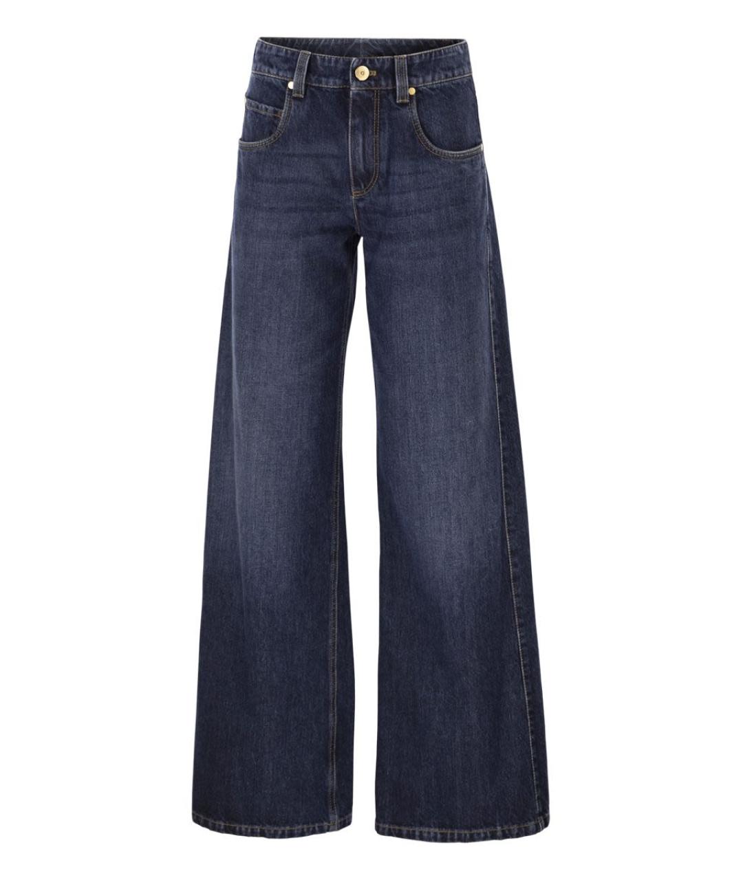 BRUNELLO CUCINELLI Синие хлопковые джинсы клеш, фото 1