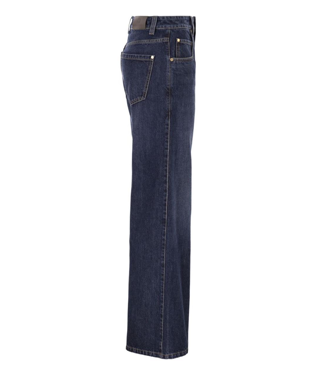 BRUNELLO CUCINELLI Синие хлопковые джинсы клеш, фото 3