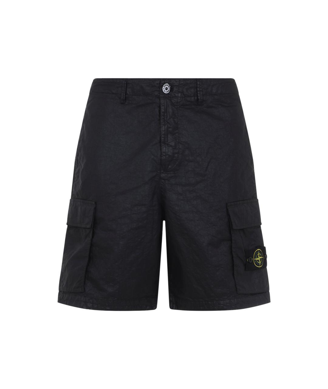 STONE ISLAND Черные полиамидовые шорты, фото 1