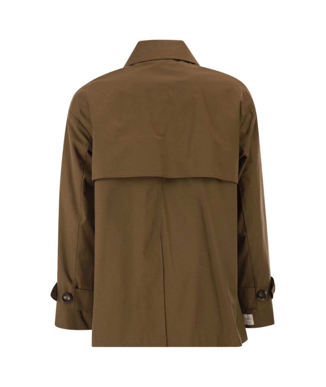 MAX MARA Коричневый хлопковый тренч/плащ, фото 2