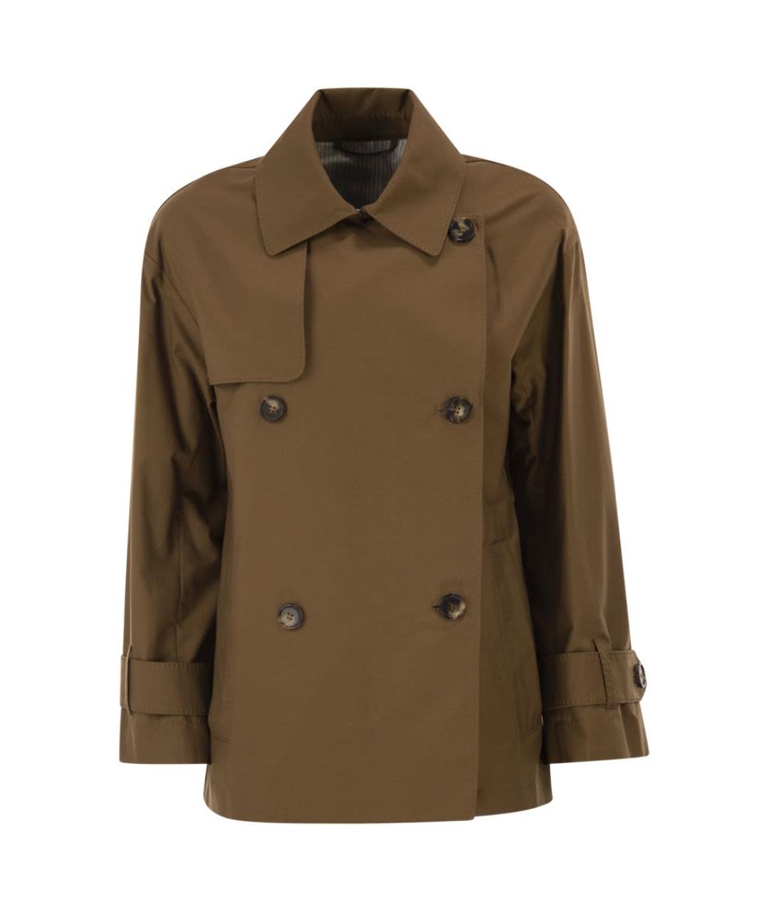 MAX MARA Коричневый хлопковый тренч/плащ, фото 1