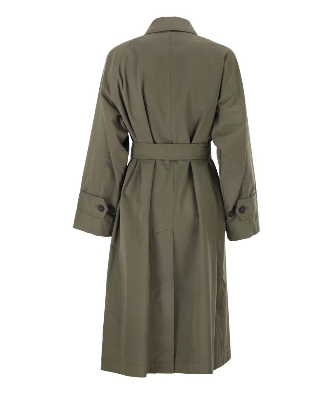 WEEKEND MAX MARA Зеленый хлопковый тренч/плащ, фото 2