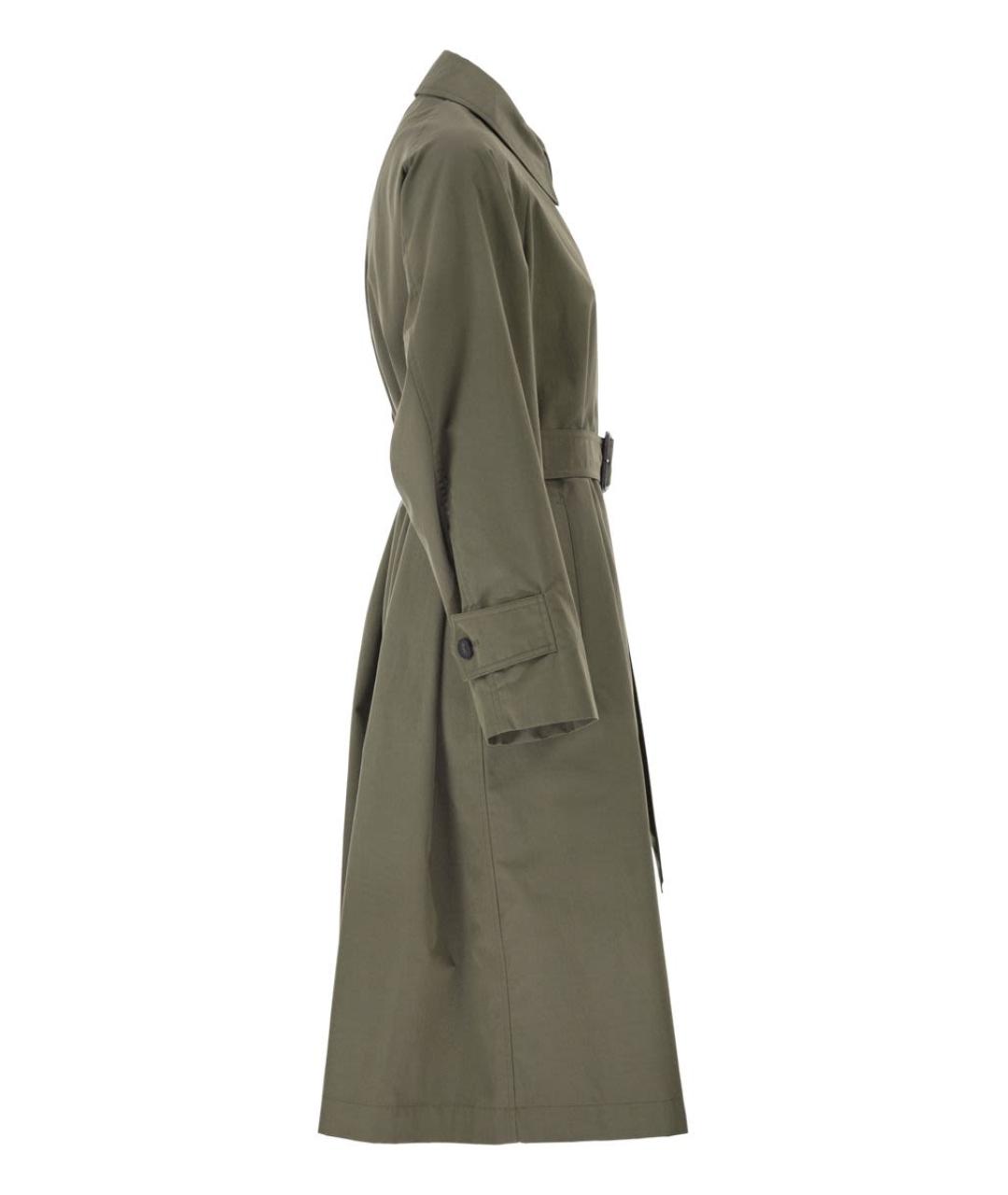 WEEKEND MAX MARA Зеленый хлопковый тренч/плащ, фото 3