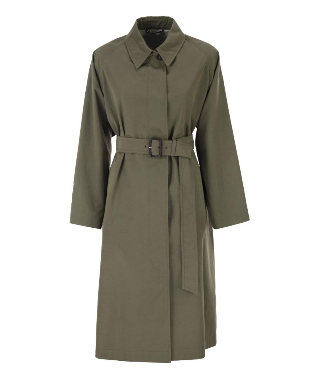 WEEKEND MAX MARA Зеленый хлопковый тренч/плащ, фото 1
