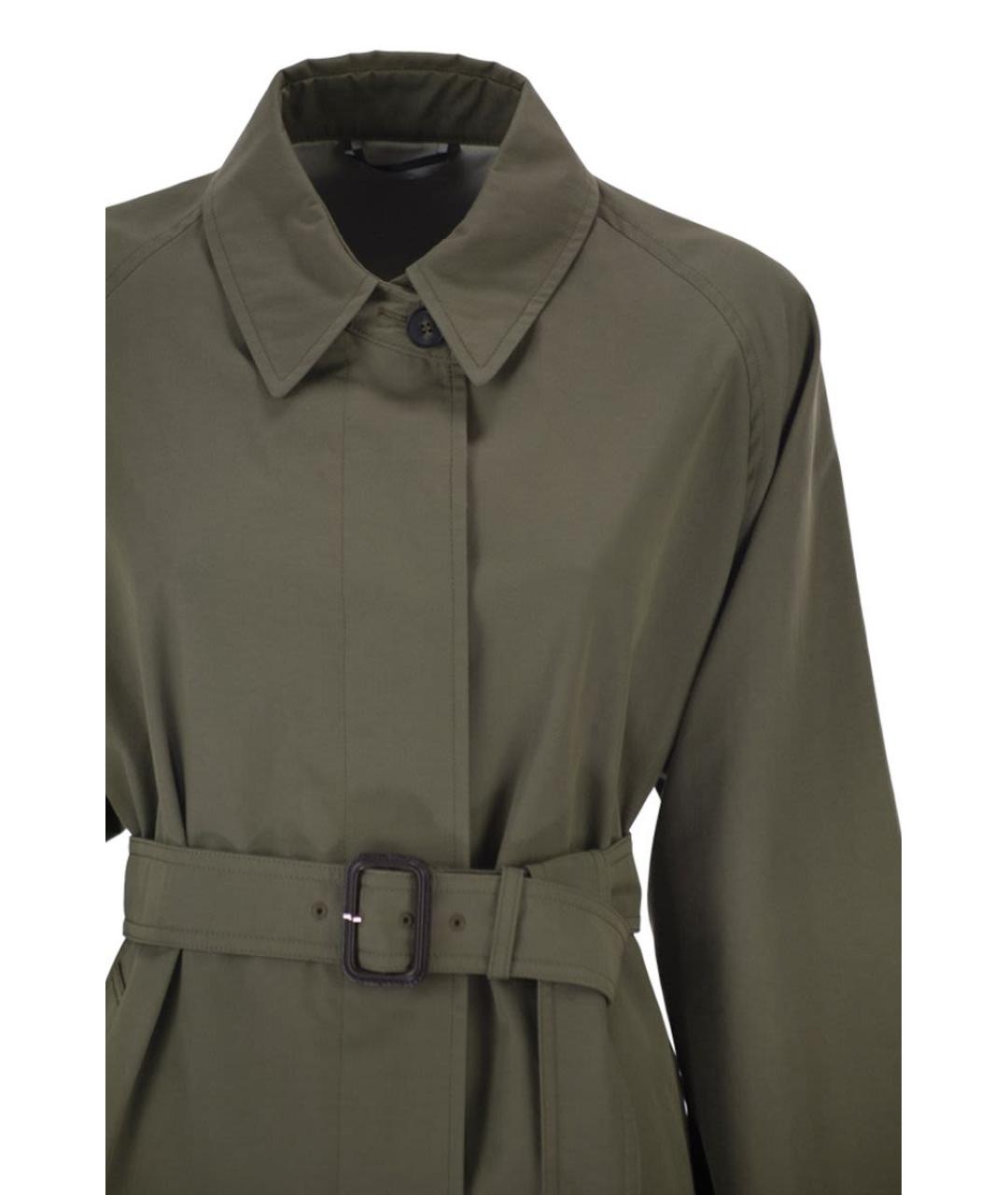 WEEKEND MAX MARA Зеленый хлопковый тренч/плащ, фото 4