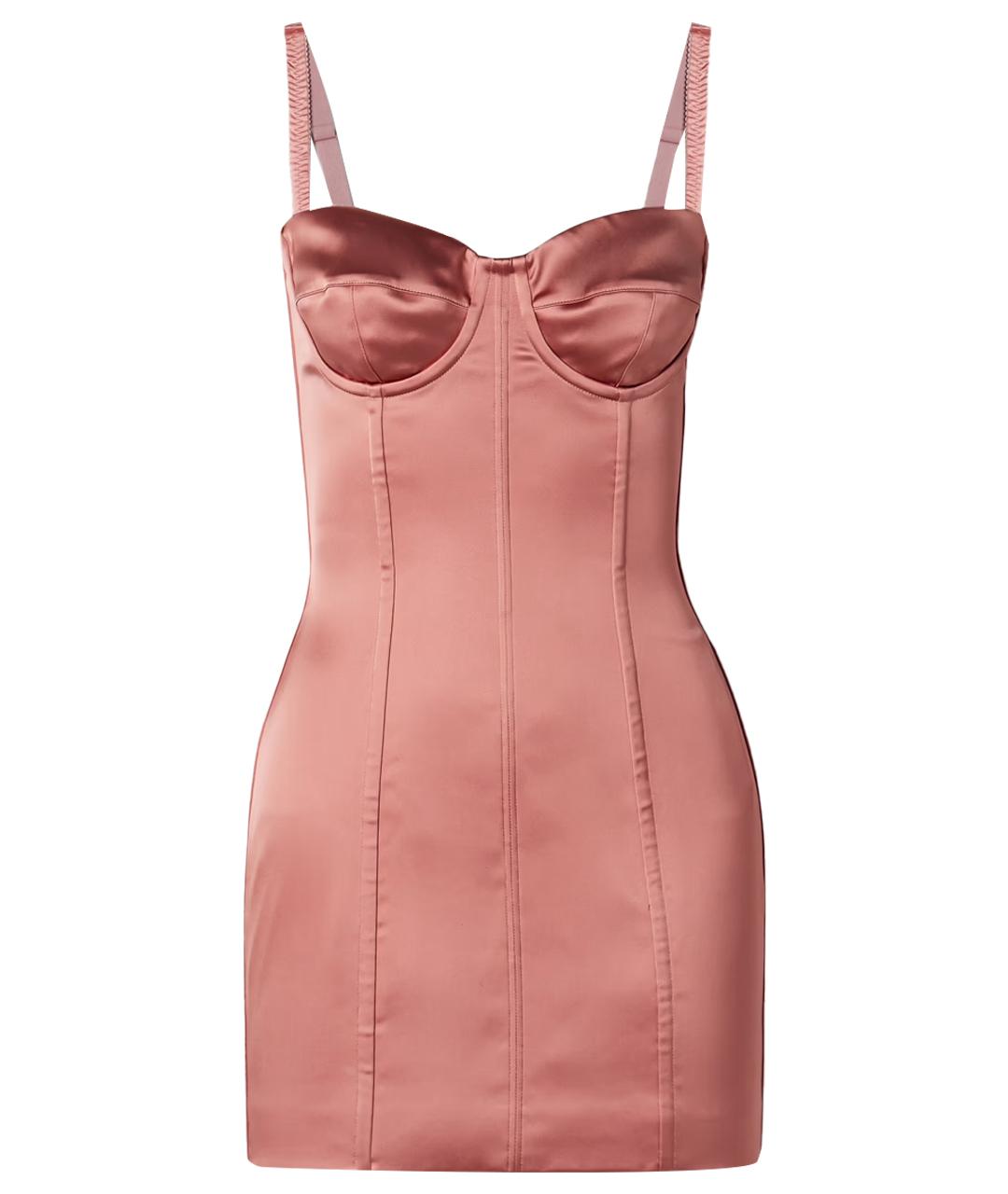 DOLCE&GABBANA Розовое ацетатное коктейльное платье, фото 1