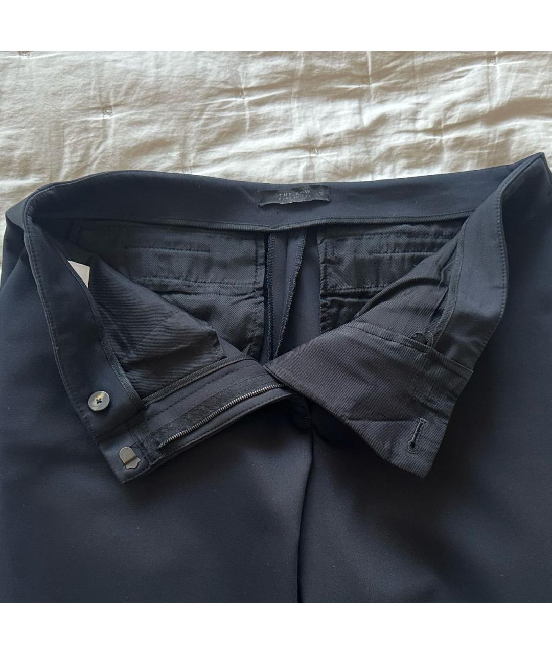 THE ROW Черные хлопко-эластановые прямые брюки, фото 4