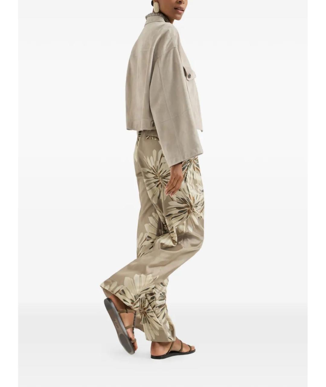 BRUNELLO CUCINELLI Мульти шелковые брюки широкие, фото 3