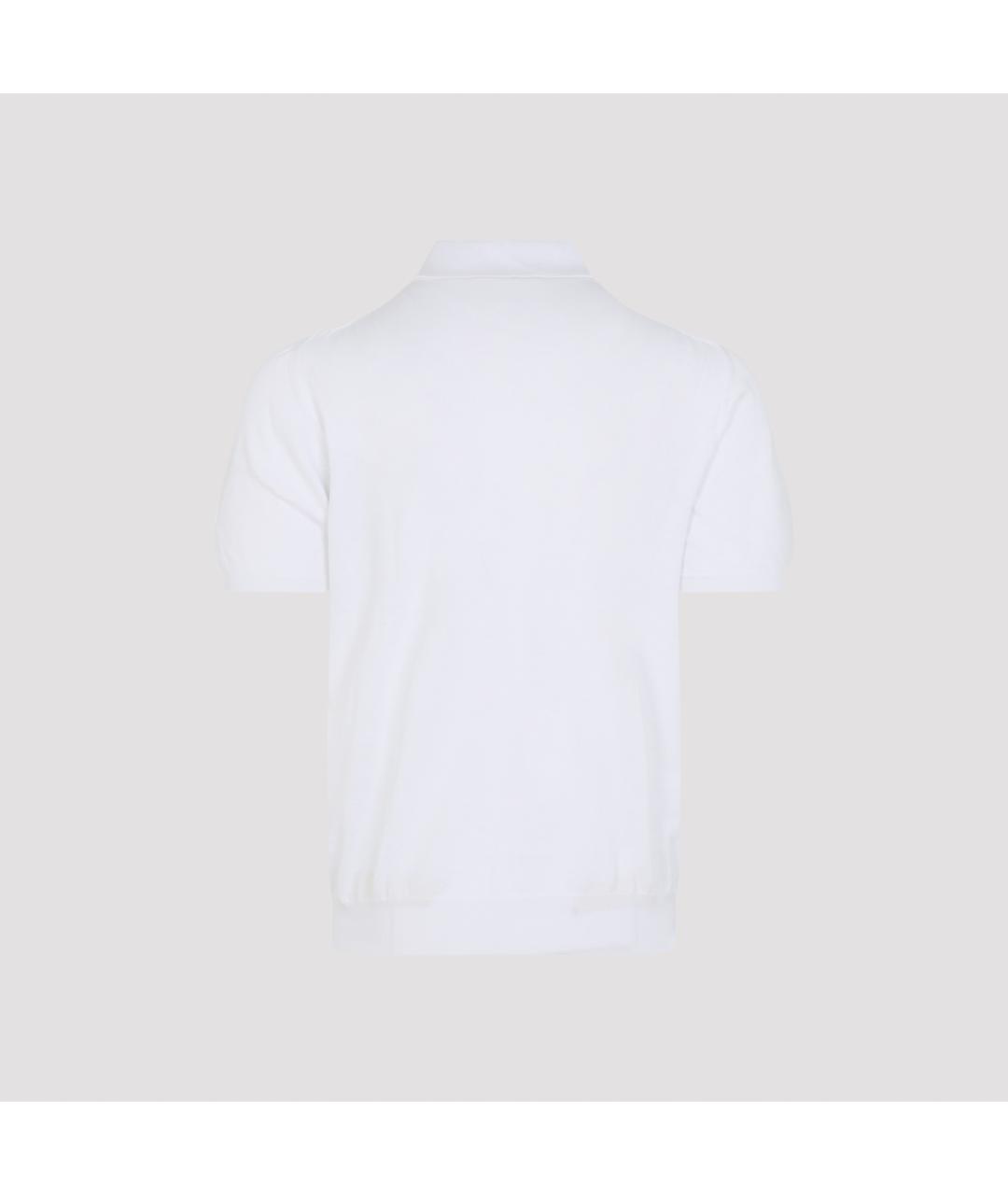 KITON Белое хлопковое поло с коротким рукавом, фото 2