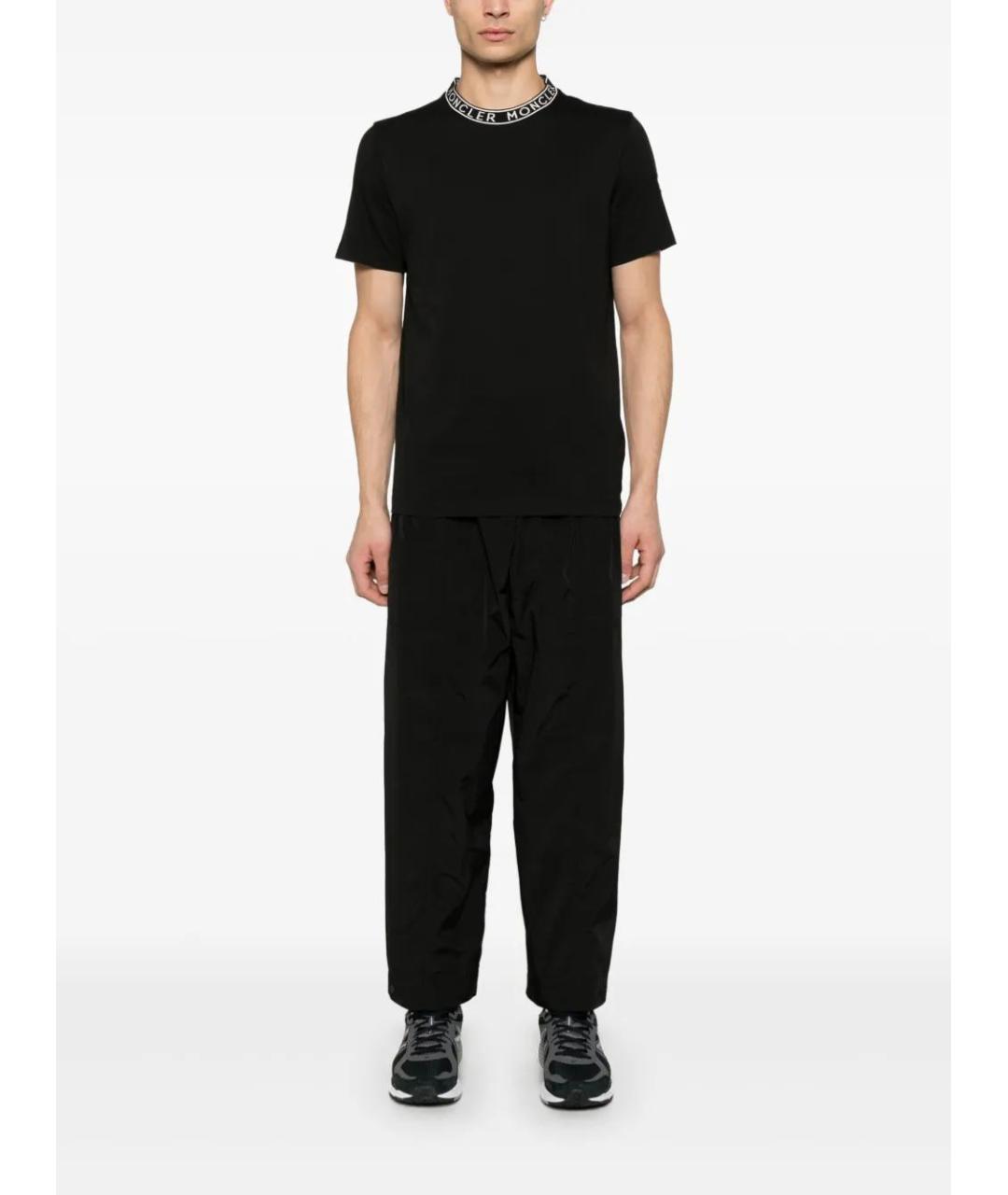 MONCLER Черная хлопковая футболка, фото 2