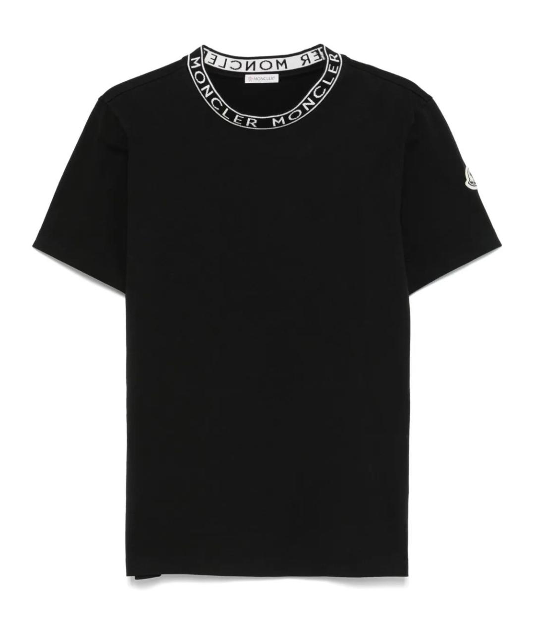 MONCLER Черная хлопковая футболка, фото 1