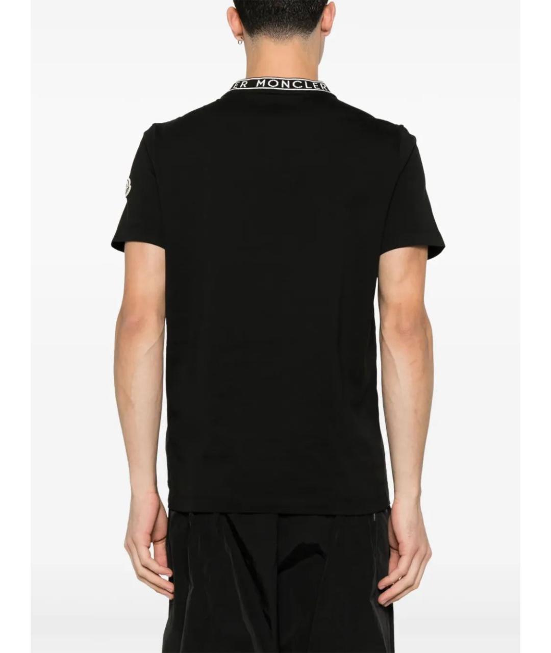 MONCLER Черная хлопковая футболка, фото 3