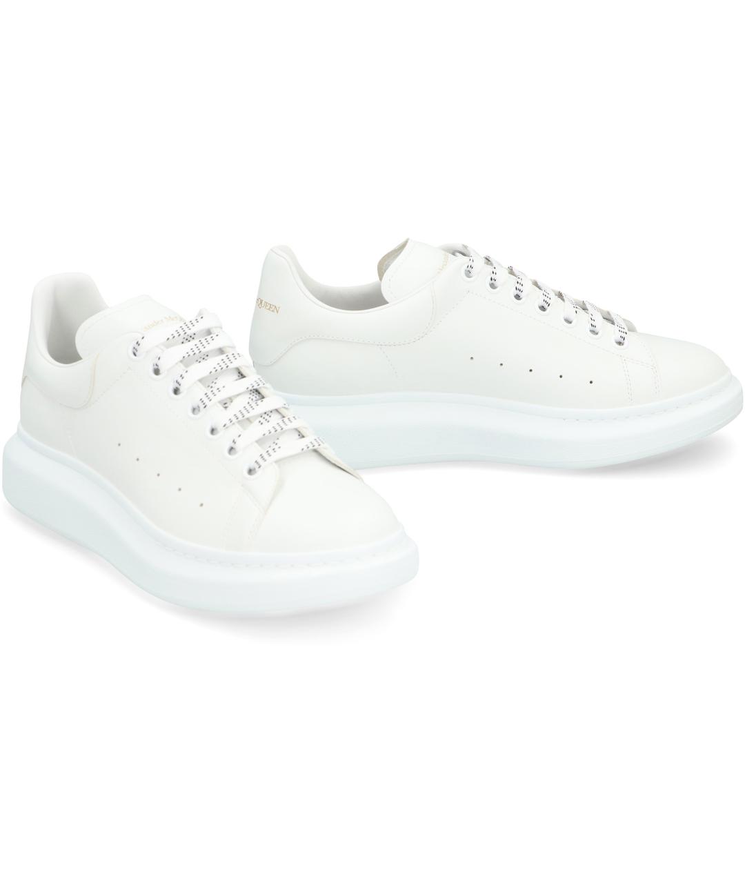 ALEXANDER MCQUEEN Белые кожаные низкие кроссовки / кеды, фото 3