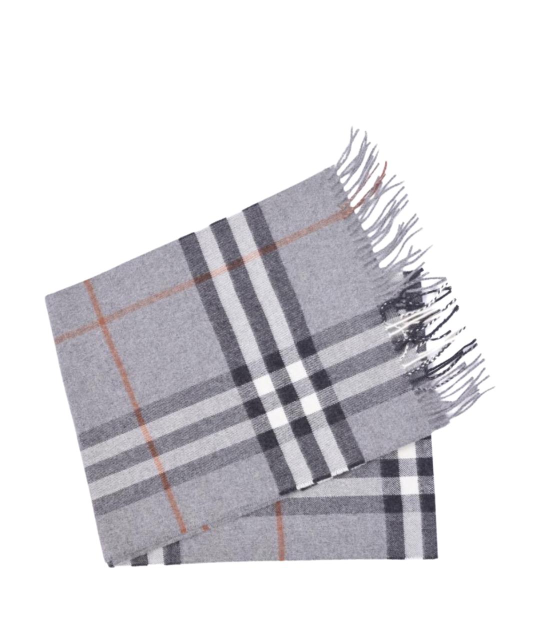 BURBERRY Серый кашемировый шарф, фото 1