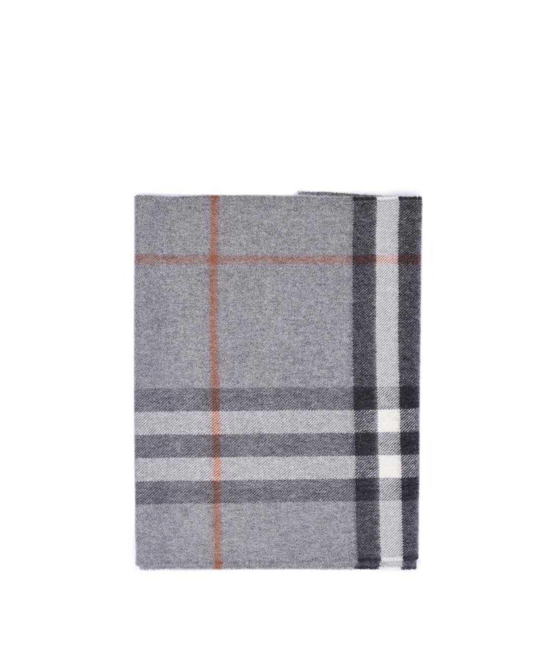 BURBERRY Серый кашемировый шарф, фото 2