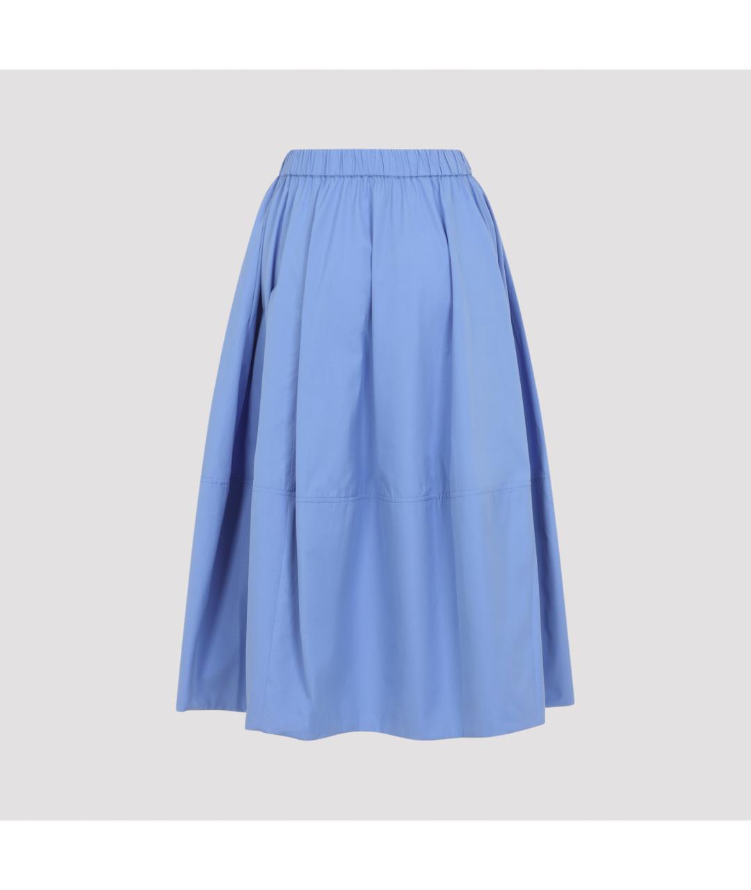 CO Голубая хлопковая юбка миди, фото 3