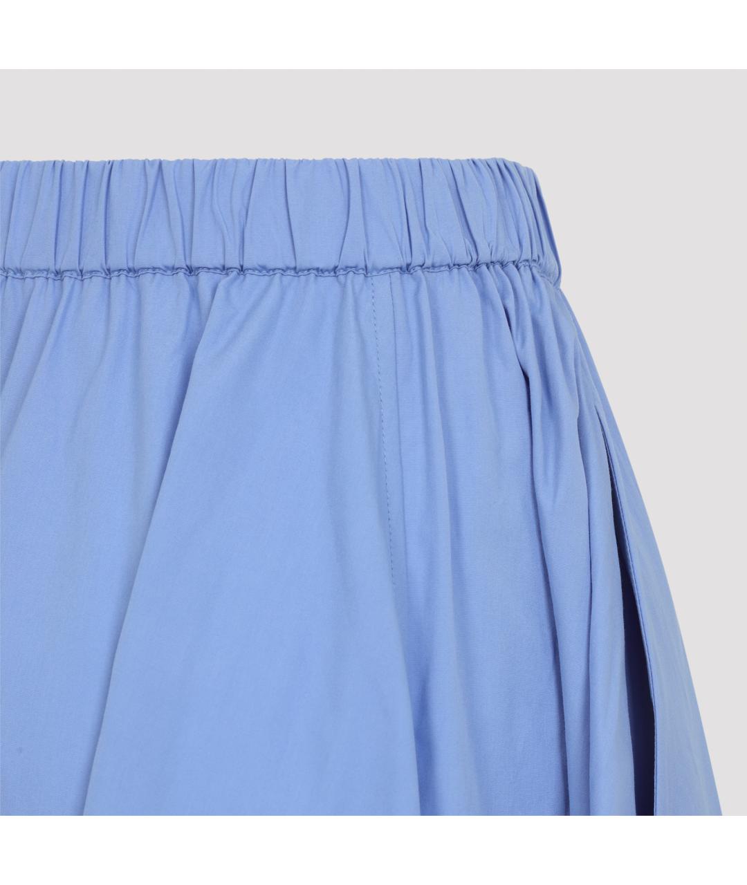 CO Голубая хлопковая юбка миди, фото 4
