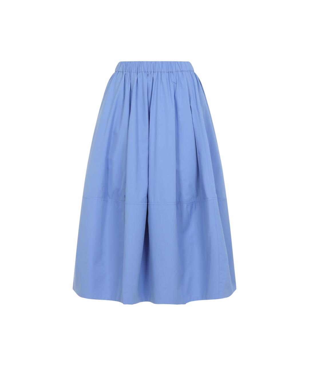 CO Голубая хлопковая юбка миди, фото 1