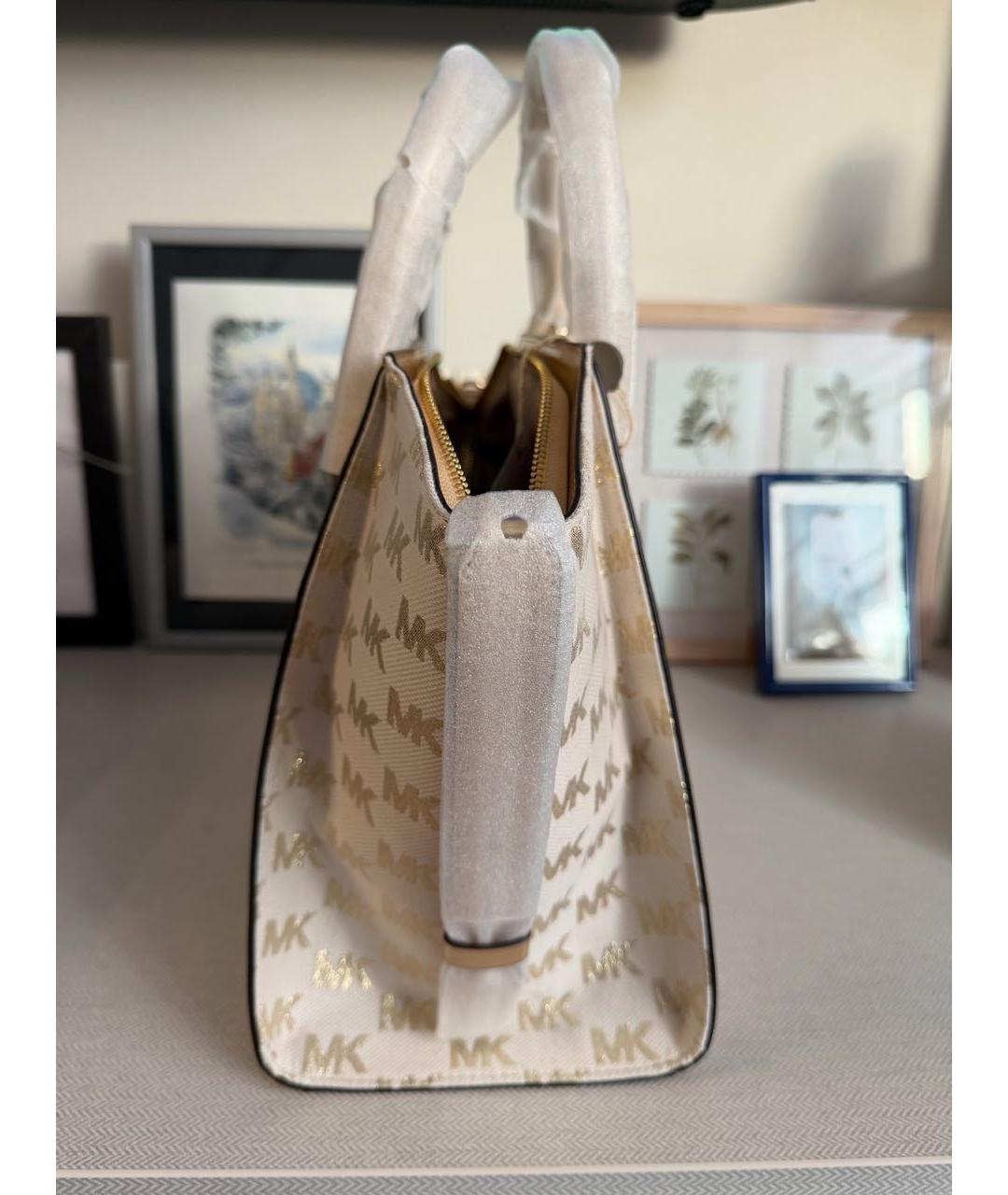 MICHAEL MICHAEL KORS Золотая кожаная сумка через плечо, фото 2