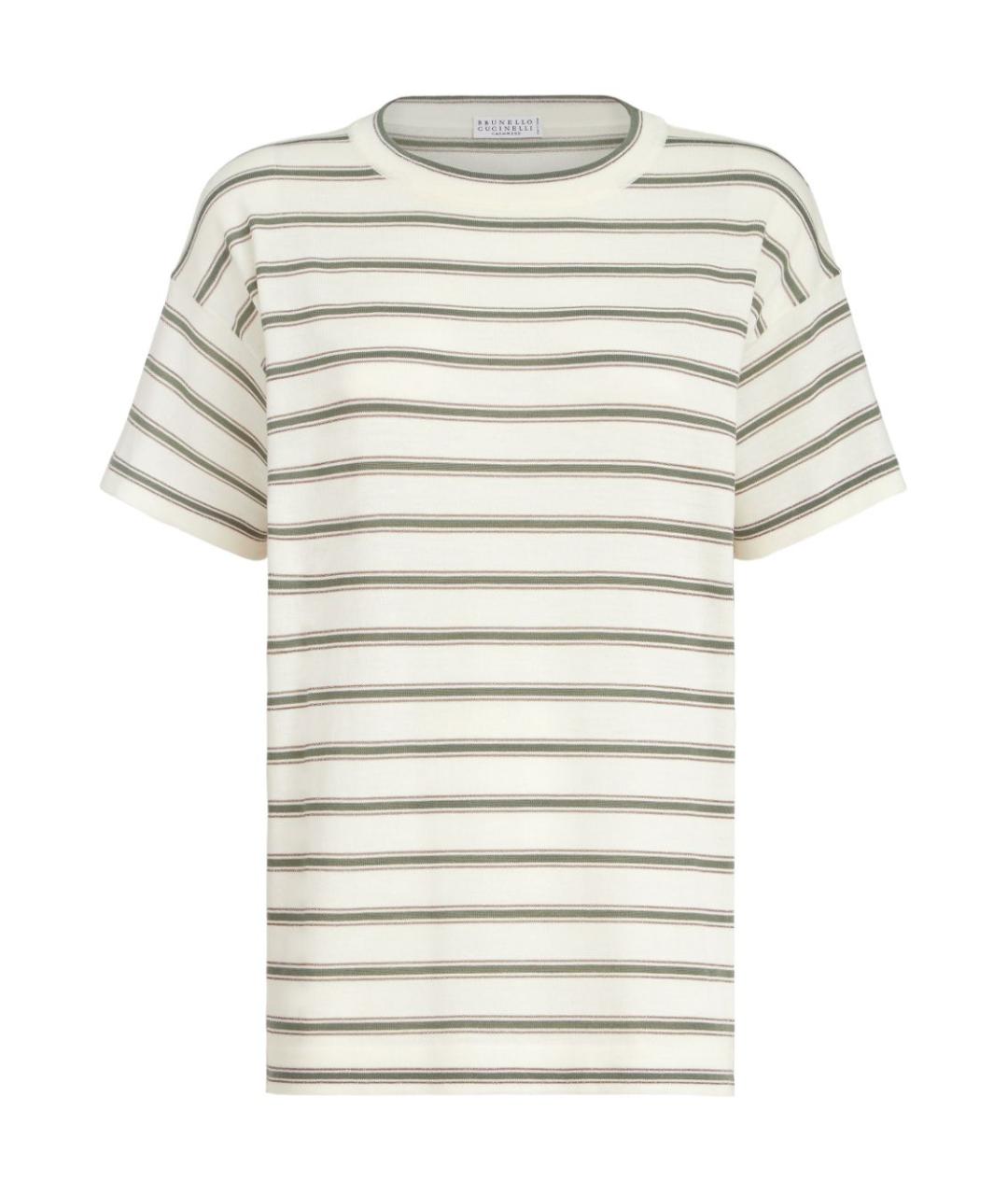 BRUNELLO CUCINELLI Бежевая шерстяная футболка, фото 1