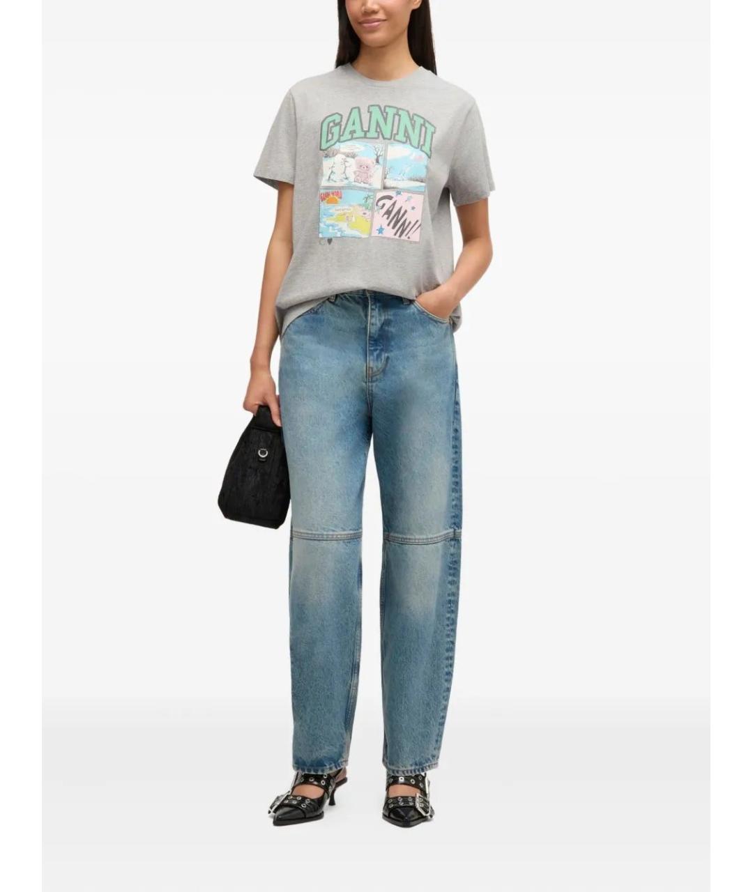 GANNI Хлопковая футболка, фото 2