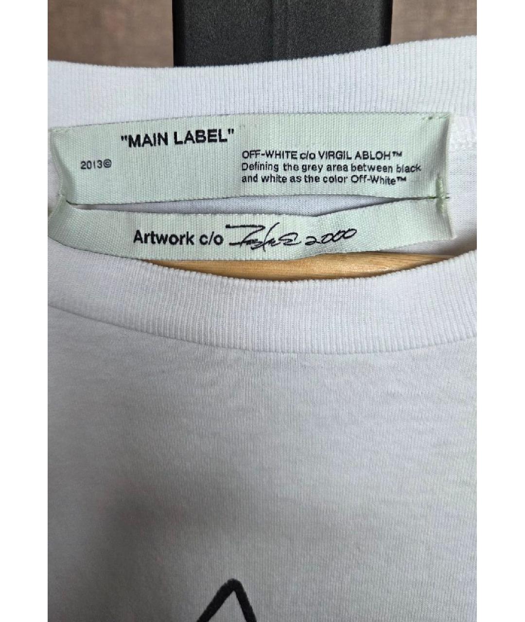 OFF-WHITE Белая хлопковая футболка, фото 5