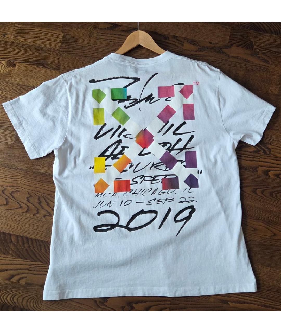 OFF-WHITE Белая хлопковая футболка, фото 3