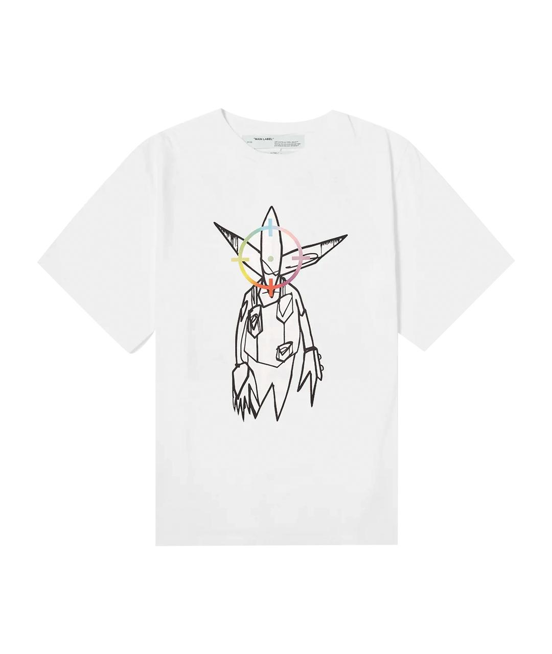 OFF-WHITE Белая хлопковая футболка, фото 1