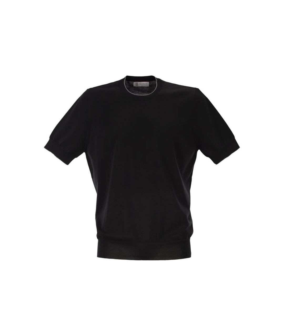 BRUNELLO CUCINELLI Черная хлопковая футболка, фото 1