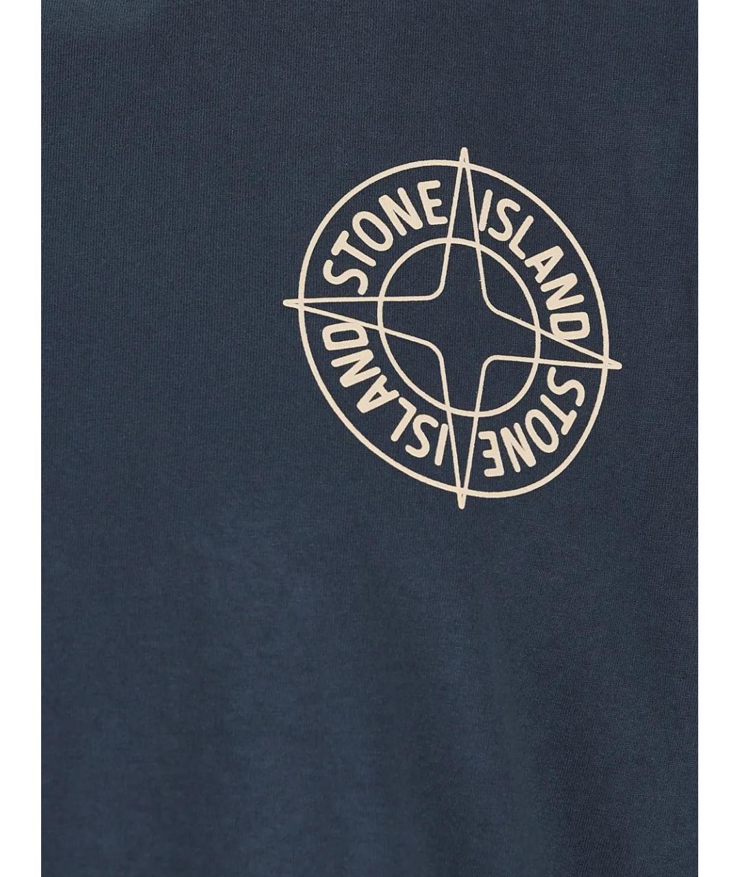 STONE ISLAND Синяя хлопковая футболка, фото 4