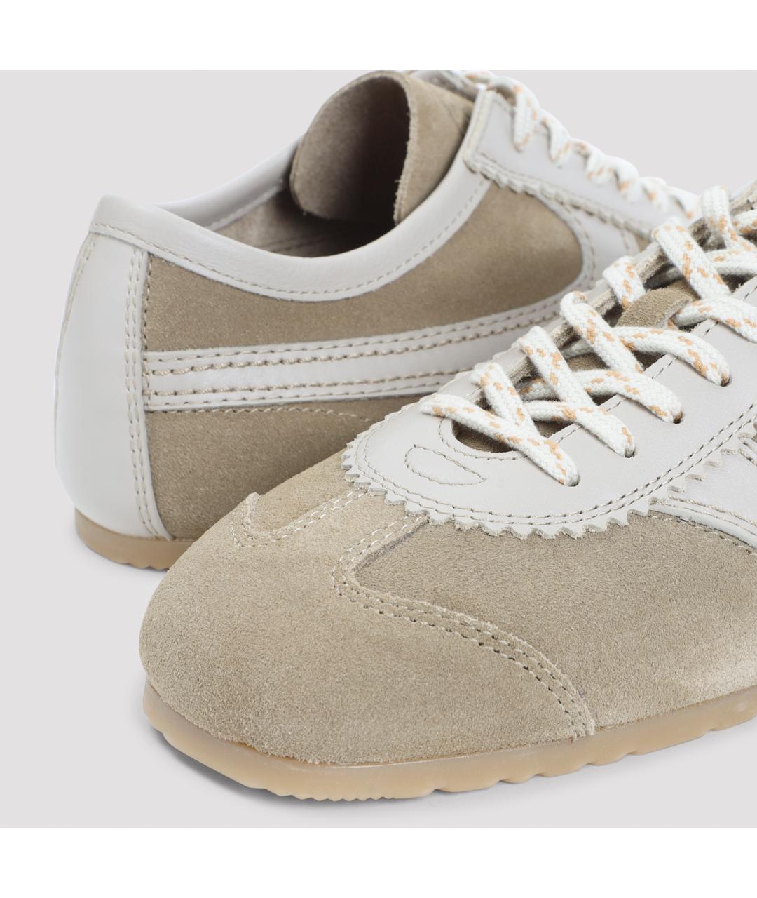 DRIES VAN NOTEN Бежевые кожаные кроссовки, фото 4