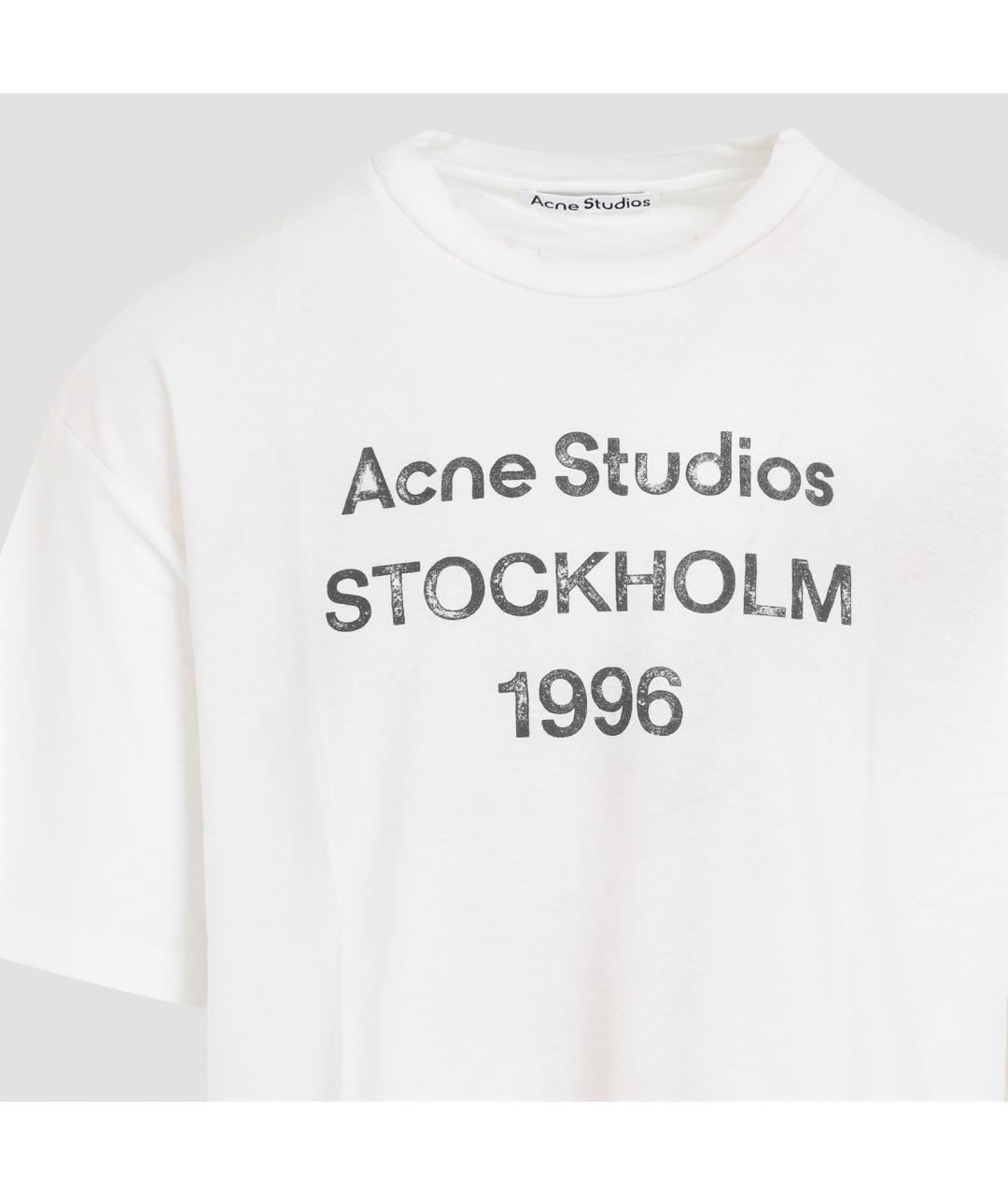 ACNE STUDIOS Белая хлопковая футболка, фото 4