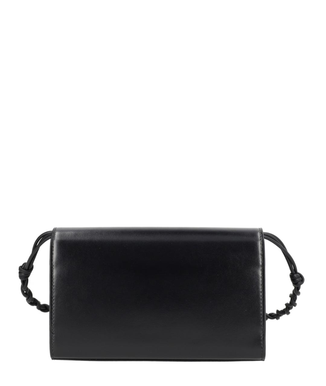 JIL SANDER Черная кожаная сумка через плечо, фото 3