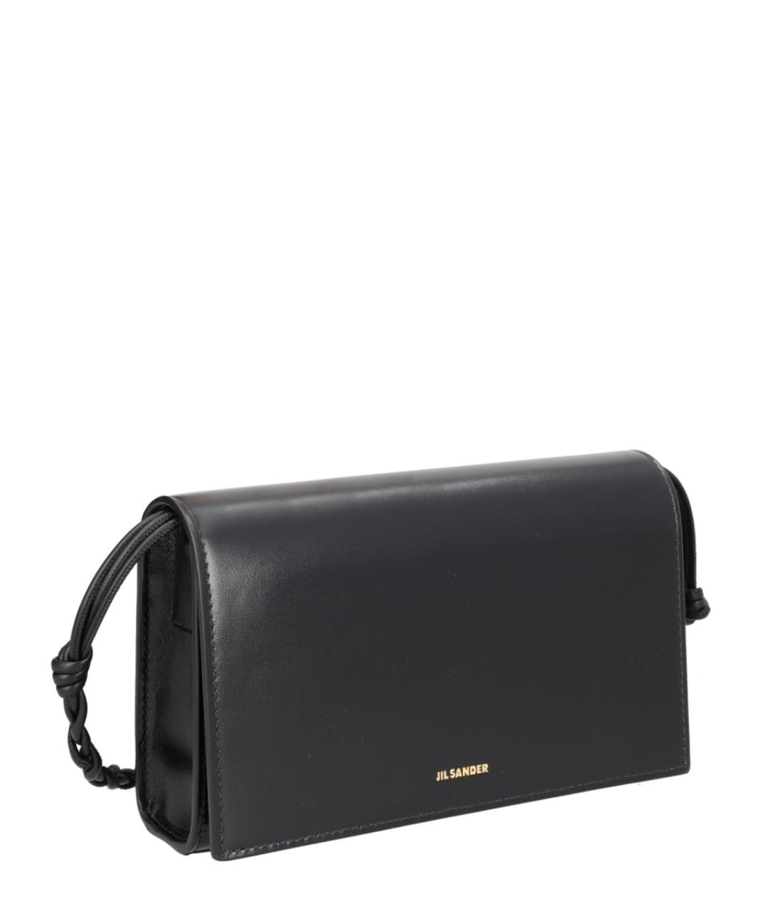 JIL SANDER Черная кожаная сумка через плечо, фото 2