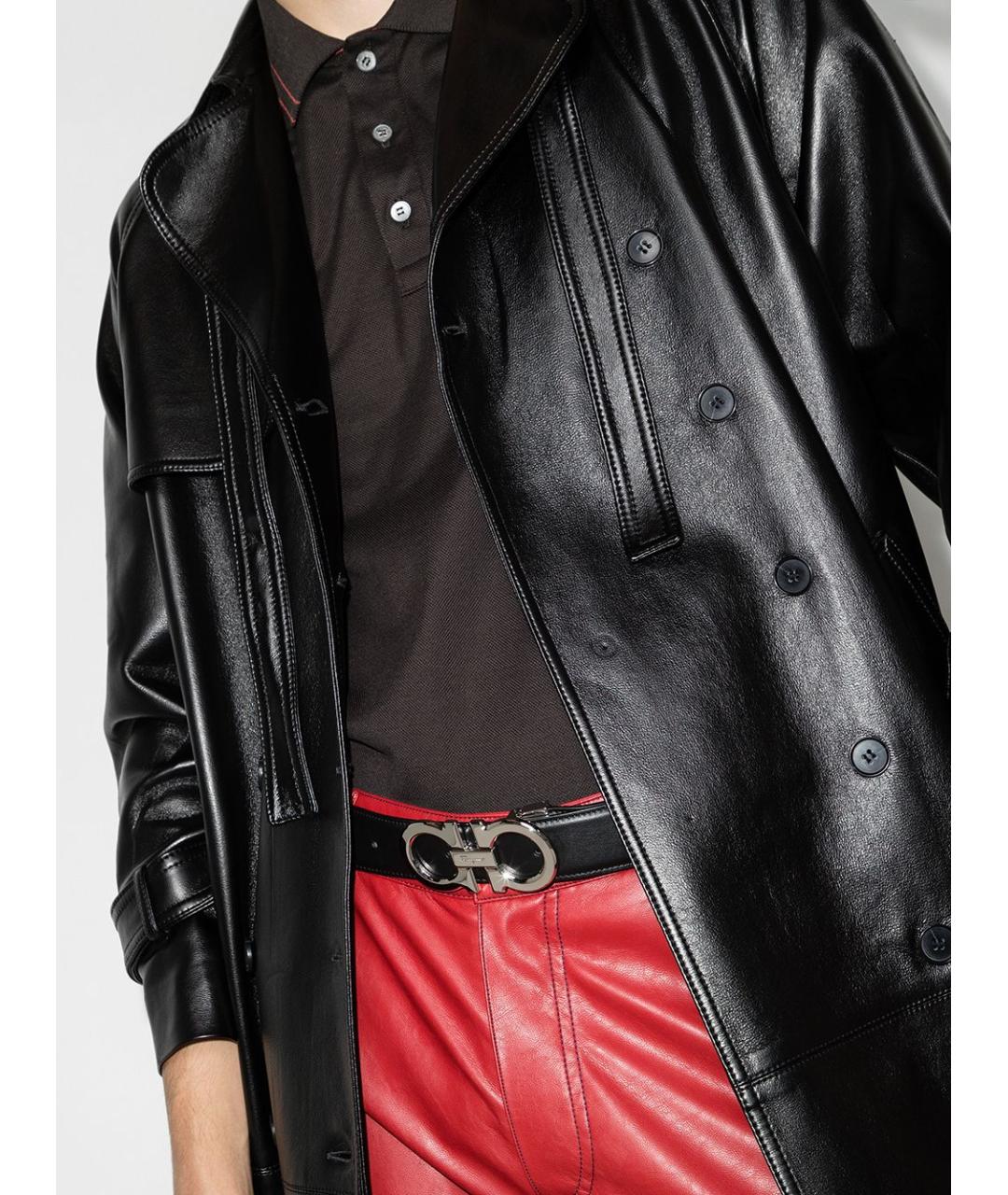 FERRAGAMO Черный кожаный ремень, фото 2