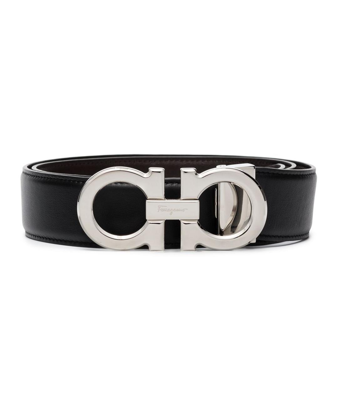 FERRAGAMO Черный кожаный ремень, фото 1