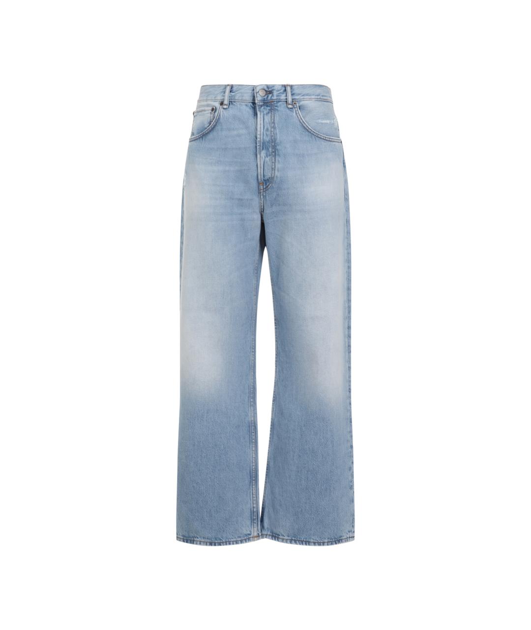 ACNE STUDIOS Голубые хлопковые прямые джинсы, фото 1