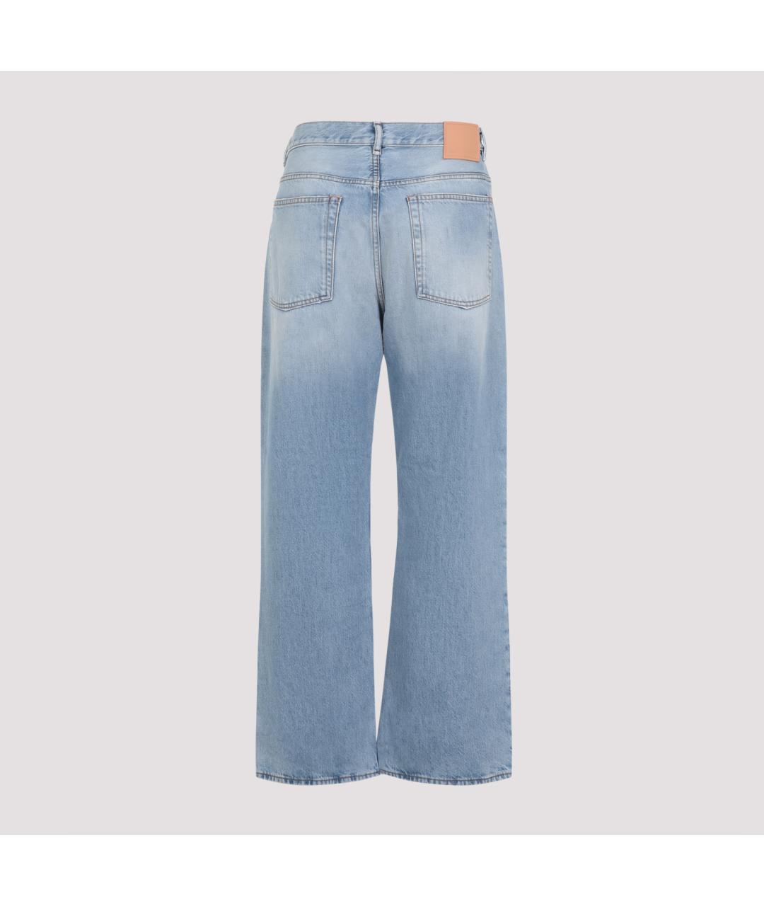 ACNE STUDIOS Голубые хлопковые прямые джинсы, фото 4