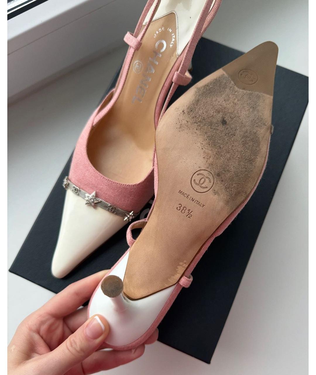 CHANEL Розовые кожаные туфли, фото 6