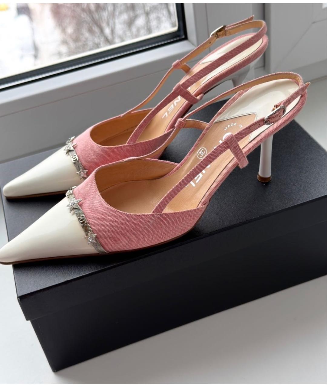 CHANEL Розовые кожаные туфли, фото 8