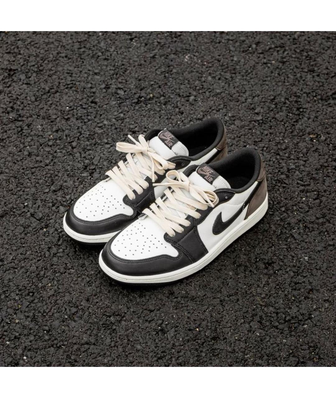 JORDAN Коричневые кожаные низкие кроссовки / кеды, фото 5